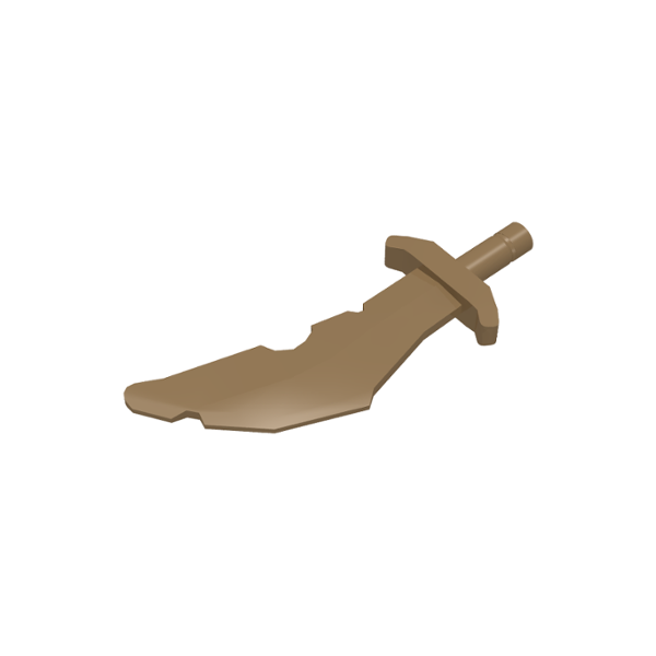 LEGO Minifigure Dark Tan Weapon Sword, Scimitar with Nicks
