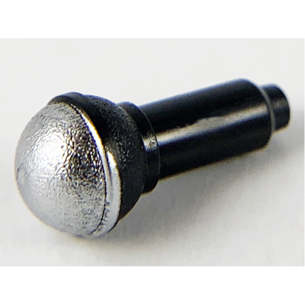 LEGO Minifigure Black Utensil Microphone with Metallic Silver