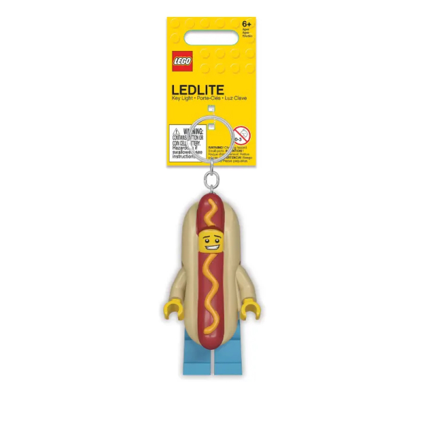 LEGO Hot Dog Suit Guy Classic LEGO Minifigure Key Light Keyring