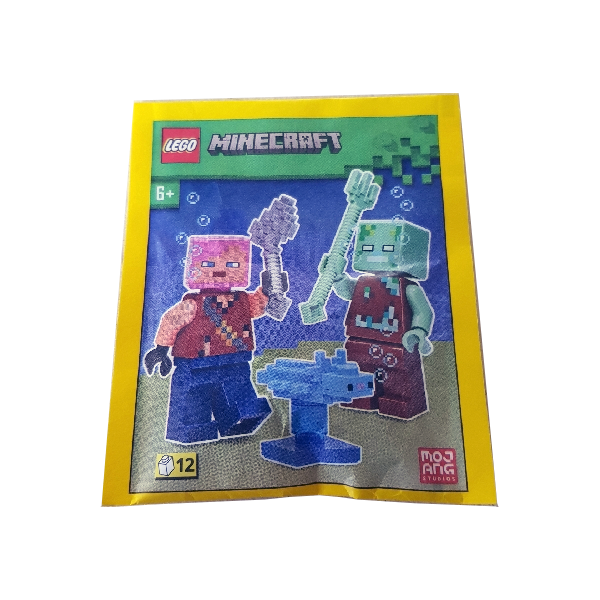 LEGO Minecraft Adventurer with Drowned and Axolotl Minifigure Foil Pack Paper Bag Set 662303